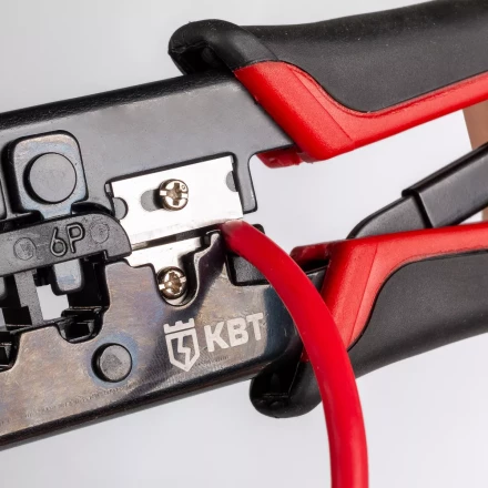 Кримпер многофункциональный КВТ JT-02 с 2 встроенными модулями для обжима RJ-45, RJ-12, RJ-11 (84626) купить в Екатеринбурге