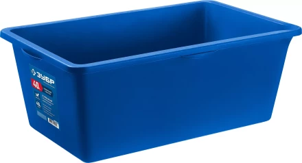 ЗУБР 40 л, первичный высокопрочный пластик, усиленный прямоугольный строительный таз (06096-45) купить в Екатеринбурге