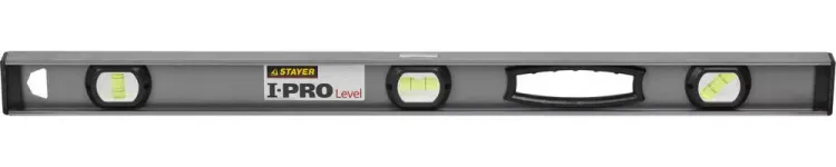 Уровень STAYER "PROFESSIONAL" I-PROLevel, усилен рельс с ручками, утолщен особопрочн профиль, точность 1мм/м, 3 ампулы, 80см 3477-080 купить в Екатеринбурге