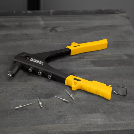 Заклепочник ручной Denzel, 255 мм, заклепки 2,4-3,2-4,0-4,8 мм, 40440 купить в Екатеринбурге