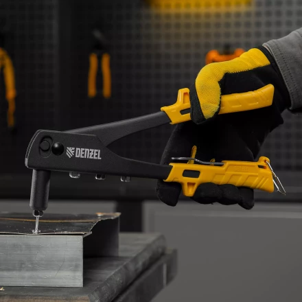 Заклепочник ручной Denzel, 255 мм, заклепки 2,4-3,2-4,0-4,8 мм, 40440 купить в Екатеринбурге