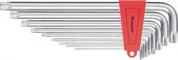 Набор ключей шестигранных имбусовых TORX, 9 шт: T10-T50,  CrV,  экстра-длин, сатин  MATRIX