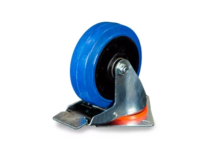 Колесо поворотное из эластичной резины MW150 150 мм с тормозом 1024404 купить в Екатеринбурге