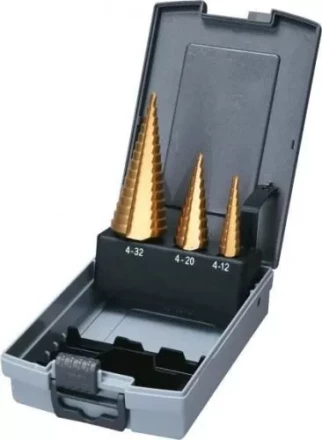 Набор ступенчатых сверл HSS-TiN c прямым желобком 3 шт., 1/4&quot; (4-12, 4-20, 4-32), Makita D-46573 купить в Екатеринбурге