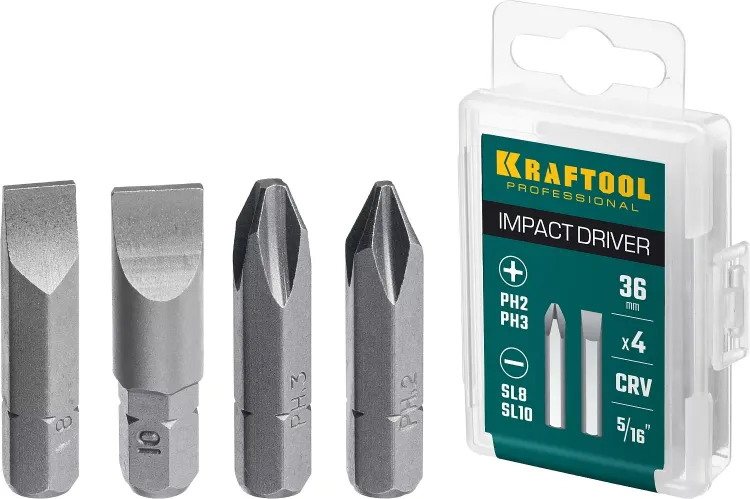 Биты для ударно-поворотных отверток KRAFTOOL 25551 купить в Екатеринбурге