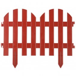 Забор декоративный GRINDA &quot;ПАЛИСАДНИК&quot;, 28x300см, терракот 422205-T