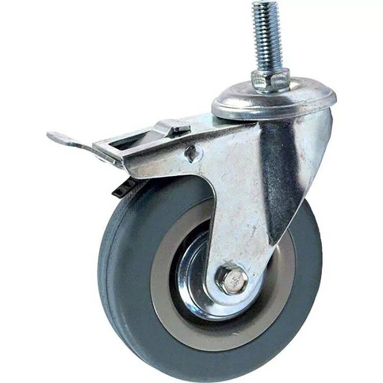 Аппаратное поворотное колесо с болтом  HITCH 75*20 резина серая SCtg93 (SZ084825) купить в Екатеринбурге