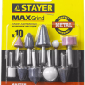 Набор STAYER "MASTER": Абразивные минишарошки-насадки для гравера и дрели, хвостовик d 3,2 / 6,0мм, 10 предм. 2989-H10 купить в Екатеринбурге