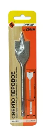 Сверло для дерева 26Х152 мм перовое Энкор 19112 купить в Екатеринбурге