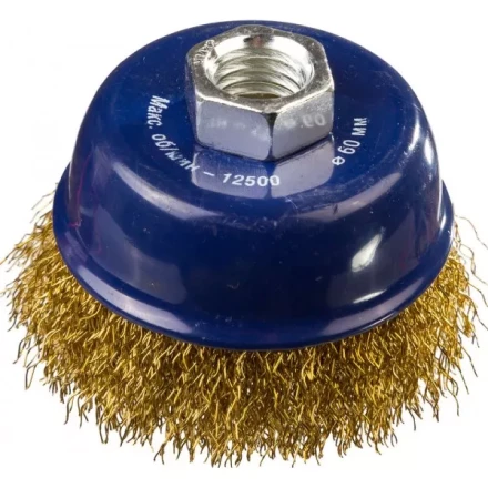 DEXX. Щетка чашечная для УШМ, витая стальная латунированная проволока 0,3мм, 60ммхМ14 35103-060 купить в Екатеринбурге