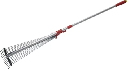 Грабли GRINDA, алюминиевый телескопический черенок, 15 круглых зубцов 421868 купить в Екатеринбурге