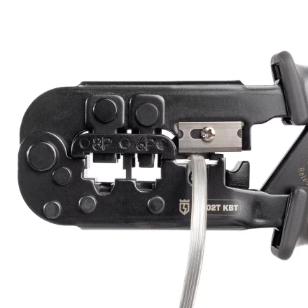 Кримпер многофункциональный КВТ JT-02T с 2 встроенными модулями для обжима RJ-45, RJ-12, RJ-11 (89229) купить в Екатеринбурге