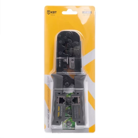 Кримпер многофункциональный КВТ JT-02T с 2 встроенными модулями для обжима RJ-45, RJ-12, RJ-11 (89229) купить в Екатеринбурге