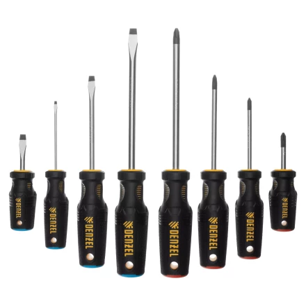 Набор отверток Denzel 12213, 8 пр., CrV, трехкомпонентная рукоятка купить в Екатеринбурге