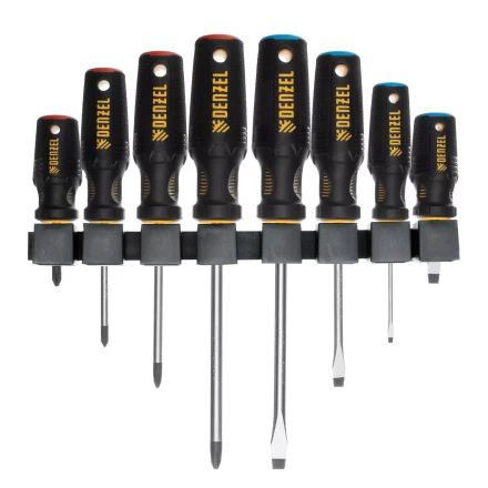 Набор отверток Denzel 12213, 8 пр., CrV, трехкомпонентная рукоятка купить в Екатеринбурге