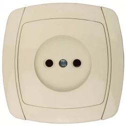 Розетка СВЕТОЗАР &quot;CITY LIGHT&quot; одинарная в сборе, без заземления, цвет бежевый, 16А/~250В SV-54200-B