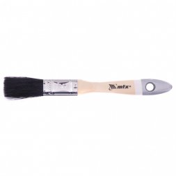 Кисть плоская натуральная черная щетина деревянная ручка размер 3/4 Mtx 82616