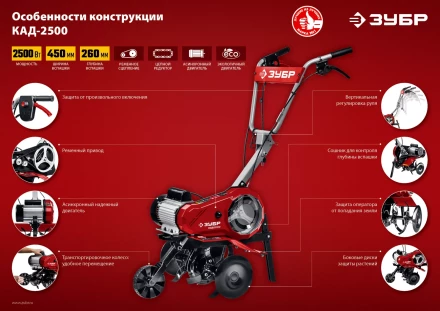 Культиватор электрический КАД-2500 серия МАСТЕР купить в Екатеринбурге