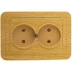 Розетка СВЕТОЗАР &quot;ГАММА&quot; без заземления, двойная, цвет ольха,16А/~250В SV-54102-A купить в Екатеринбурге