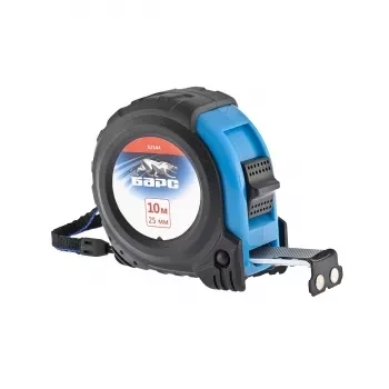 Рулетка Вектор 10 м х 25 мм, утолщенное полотно, магнитный зацеп, обрезиненный корпус  БАРС 32544 купить в Екатеринбурге