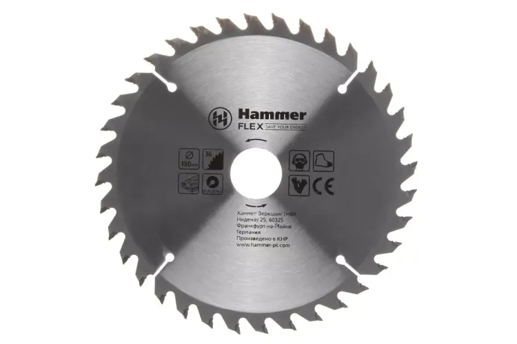 Диск пильный твердосплавный HAMMER Ф190х30мм 36зуб. купить в Екатеринбурге