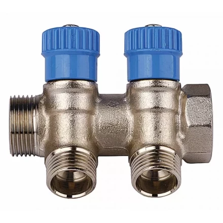 Коллектор GENERAL FITTINGS для холодной воды, вентили, никелированная латунь, вход 3/4&quot; - 4 выхода 1/2&quot; 51046-3/4-1/2-CT4 купить в Екатеринбурге