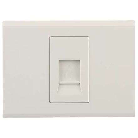 Розетка СВЕТОЗАР "ЭФФЕКТ" телефонная, одинарная, без вставки и рамки, цвет бежевый SV-54417-B купить в Екатеринбурге