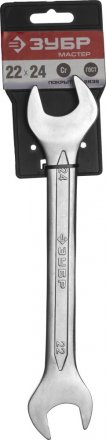 Ключ ЗУБР &quot;МАСТЕР&quot; гаечный рожковый, Cr-V сталь, хромированный, 22х24мм 27010-22-24 купить в Екатеринбурге