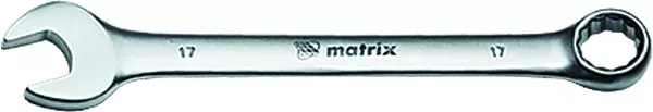 Ключ комбинированный 17 мм CrV матовый хром MATRIX 15113 купить в Екатеринбурге