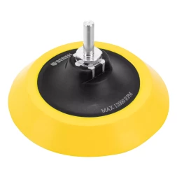 Тарелка опорная для дрели и УШМ с липучкой Denzel, 125 мм, мягкая, с адаптером c М14 на d8, 76248