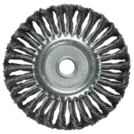Щетка для УШМ 100 мм, посадка 22,2 мм, плоская, крученая металлическая проволока  MATRIX 74630 купить в Екатеринбурге