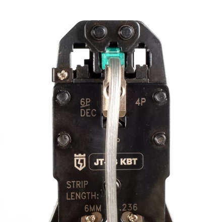 Кримпер многофункциональный КВТ JT-03 с 3 встроенными модулями для обжима RJ-45, RJ-12, RJ-11 (79759) купить в Екатеринбурге