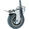 Аппаратное поворотное колесо с тормозом с болтом HITCH 75*20 резина серая SCtgb93 (SZ084829) купить в Екатеринбурге