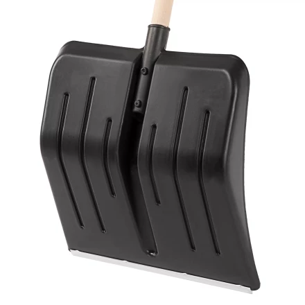 Лопата для уборки снега пластиковая, 405 х 420 х 1415 мм, деревянный черенок, Sparta 61640 купить в Екатеринбурге