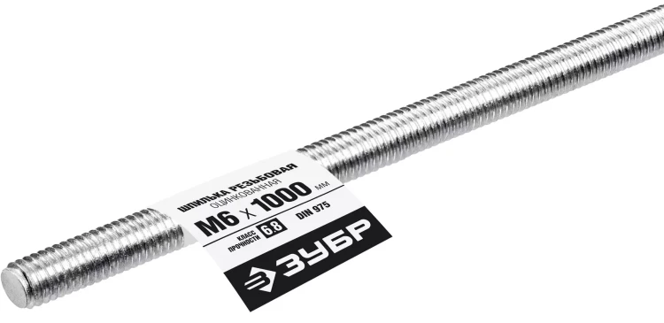 ЗУБР DIN 975, кл. пр. 6.8, М6 x 1000 мм, резьбовая шпилька, 1 шт, Профессионал (30336-06-1) купить в Екатеринбурге