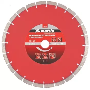 Диск алмазный отрезной сегментный ф230х22,2мм тонкий сухое резание MATRIX Professional 730677 купить в Екатеринбурге