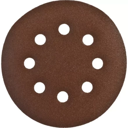 Круг шлифовальный ЗУБР &quot;СТАНДАРТ&quot; из абразивной бумаги на велкро основе, 8 отв., Р180, 125мм, 5шт 35350-125-180 купить в Екатеринбурге