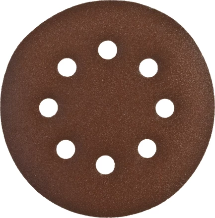 Круг шлифовальный ЗУБР &quot;СТАНДАРТ&quot; из абразивной бумаги на велкро основе, 8 отв., Р180, 125мм, 5шт 35350-125-180 купить в Екатеринбурге
