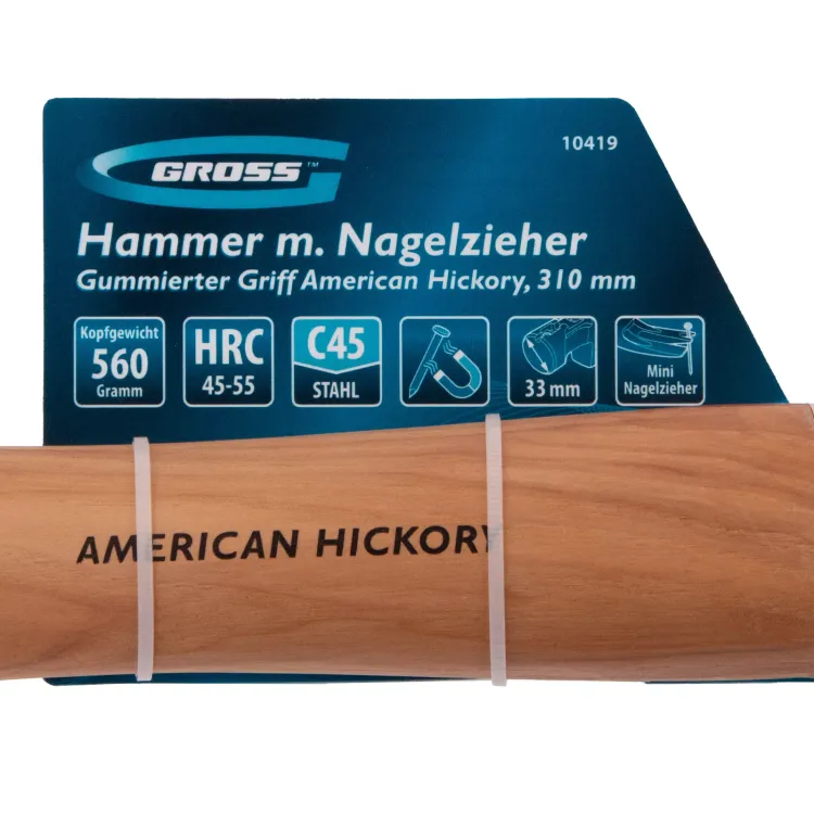 Молоток-гвоздодер,560 г Gross 10419, угол 75, магнит, обрезиненная рукоятка AMERICAN HICKORY купить в Екатеринбурге