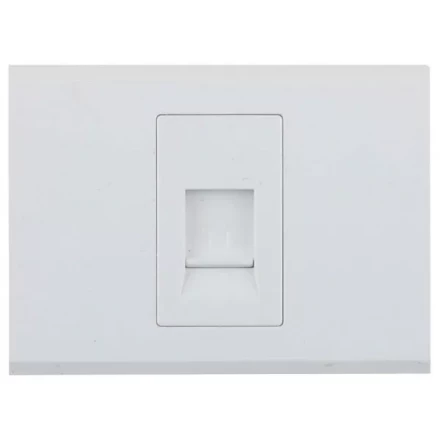 Розетка СВЕТОЗАР "ЭФФЕКТ" телефонная, одинарная, без вставки и рамки, цвет белый SV-54417-W купить в Екатеринбурге
