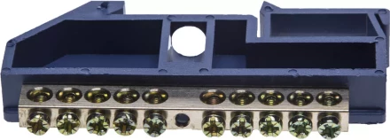 Шина СВЕТОЗАР нулевая на DIN-изоляторе, макс. ток 100А, 5,2мм, 10 полюсов 49807-10 купить в Екатеринбурге