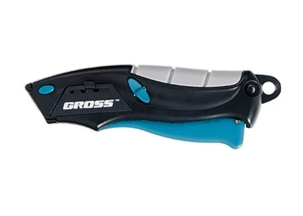 Нож ремонтно-монтажный мини трехкомпонентная рукоятка авто выброс/возврат лезвия 100мм + 2 з.л GROSS 78873 купить в Екатеринбурге