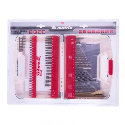 Набор сверл комбинированный по металлу 1-6 мм бетону 4-8 мм дереву 3-8 мм перки биты 44 шт адаптер головки 6 шт 75 предметов Pro Matrix 725675 купить в Екатеринбурге