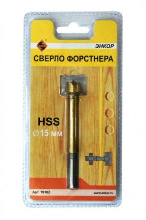 Сверло для дерева 15 мм Форстнера блистер 19162 купить в Екатеринбурге