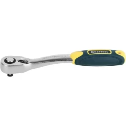 Трещотка для торцовых головок KRAFTOOL "PRO", Сr-V сталь, 72 зубца, изогнутая, 1/4" 27795-1/4_z02