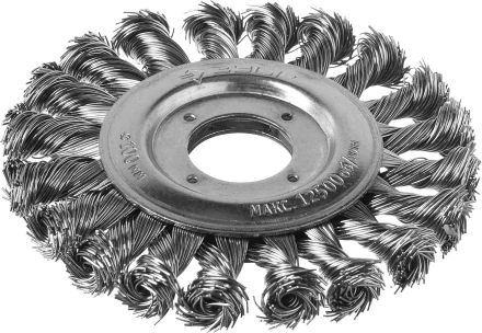 ЗУБР &quot;ПРОФЕССИОНАЛ&quot;. Щетка дисковая для УШМ, плетеные пучки стальной проволоки 0,5мм, 100х22мм 35190-100_z02 купить в Екатеринбурге