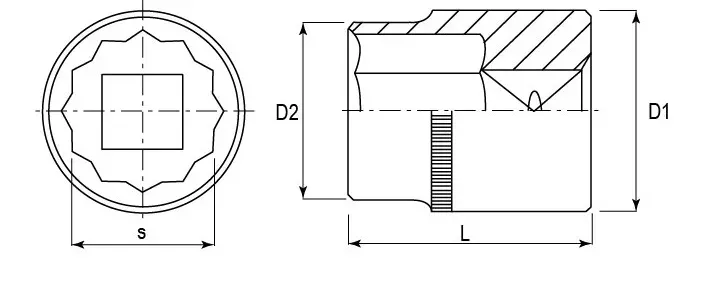 Головка торцевая 12-гранная 1/2"DR 14 мм S04H4914 Jonnesway 47410 купить в Екатеринбурге
