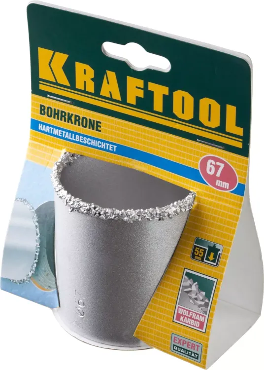 Коронка KRAFTOOL кольцевая с напылением из карбида вольфрама, 67мм 33401-67_z01 купить в Екатеринбурге