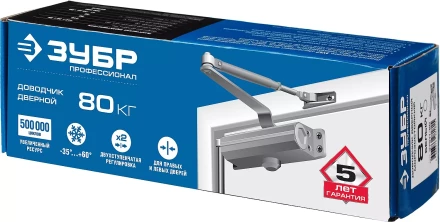 Доводчик дверной ЗУБР &quot;ПРОФЕССИОНАЛ&quot; для дверей массой до 40 кг цвет белый 37911-50 купить в Екатеринбурге