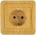 Розетка СВЕТОЗАР &quot;ГАММА&quot; с заземлением, одинарная, цвет ольха, 16А/~250В SV-54105-A купить в Екатеринбурге